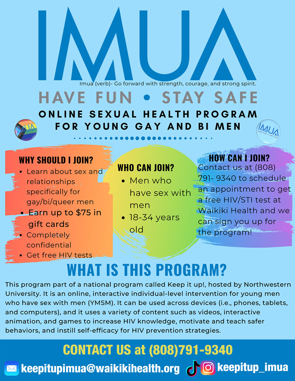 IMUA Sexual Health Program for YMSM Hawaii Rainbow Chamber of